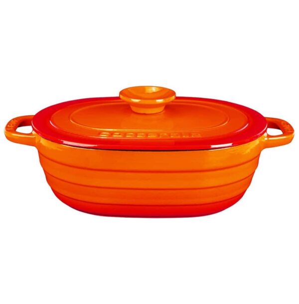 Кастрюля овальная с крышкой Lava Majolica Orange 6,25 л 33 см 2