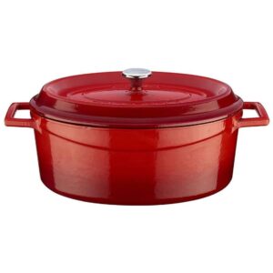 Кастрюля овальная с крышкой Lava Majolica Red 3,91 л 27 см 2