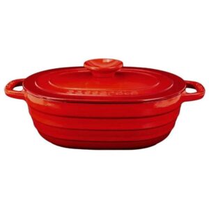 Кастрюля овальная с крышкой Lava Majolica Red 6,25 л 33 см 2