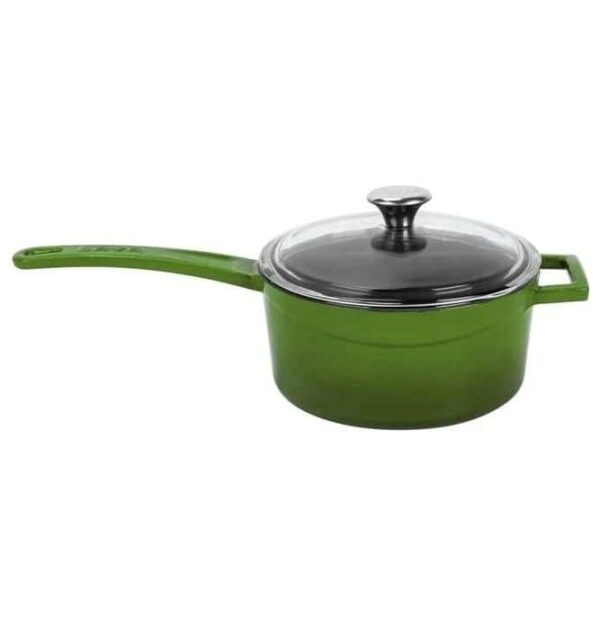 Ковш с ручкой и стеклянной крышкой Lava Green 1,35 л 16 см 2