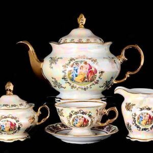 Чайный сервиз Royal Czech Porcelain Мадонна Перламутр 6 пер 17 пр posuda moskow