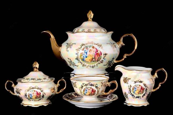 Чайный сервиз Royal Czech Porcelain Мадонна Перламутр 6 пер 17 пр posuda moskow