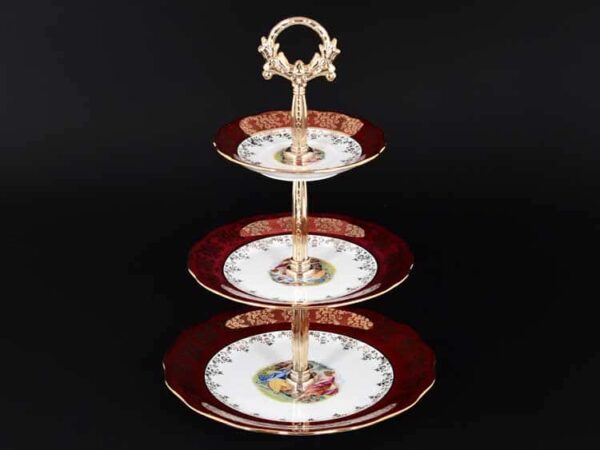 Горка 3 ярусная Royal Czech Porcelain Мадонна Красная posuda moskow