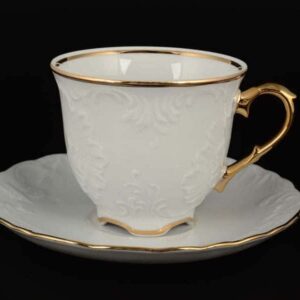 Набор чайных пар Royal Czech Porcelain Рококо Отводка золото posuda moskow