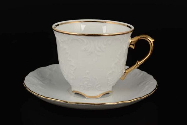 Набор чайных пар Royal Czech Porcelain Рококо Отводка золото posuda moskow