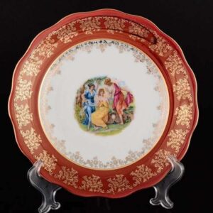 Набор глубоких тарелок Royal Czech Porcelain Мадонна Красная 23 см posuda moskow